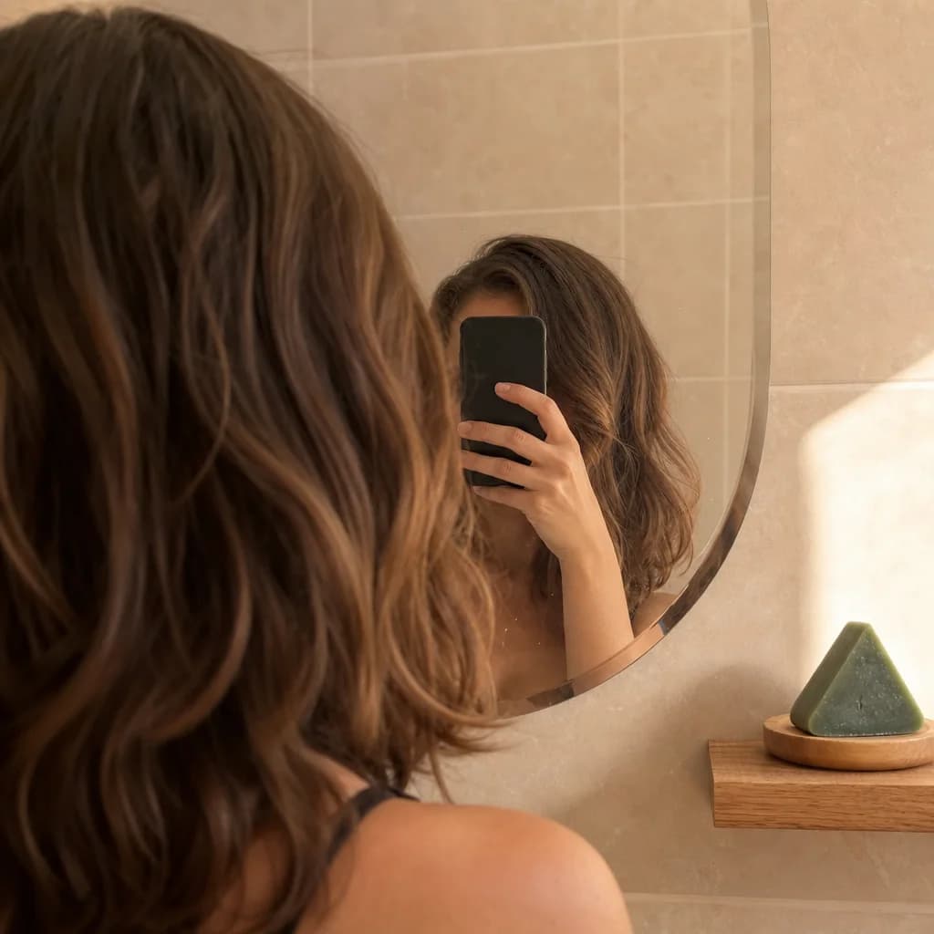 Customer photo shared by Evelyn K. after using the Saebom scalp ritual bar